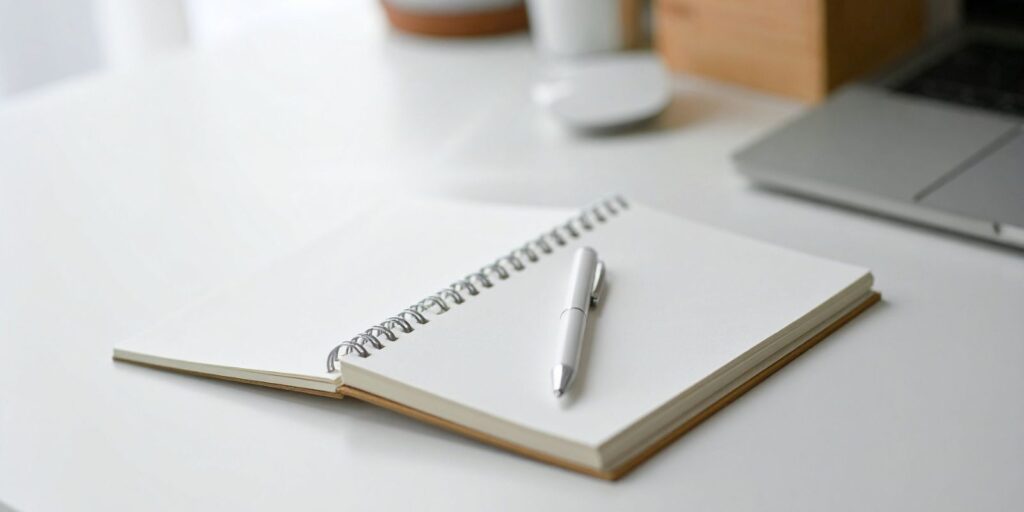 経験を棚卸しするノートとパソコン